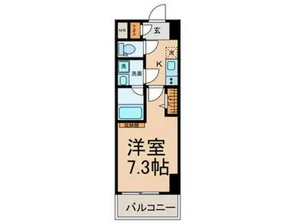 SUN STATE 東海(1K/8階)の間取り写真