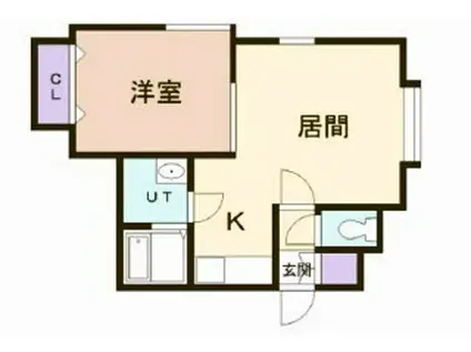 セレスト・マ-レ(1LDK/1階)の間取り写真