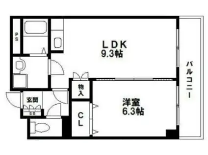 センタービレッジ本町(1LDK/3階)の間取り写真