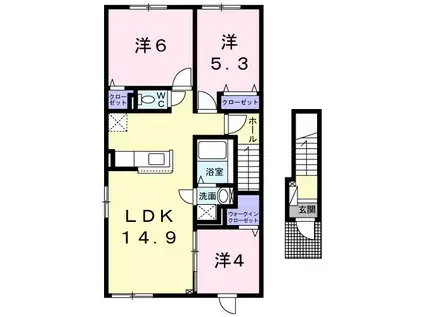 ラ ルーチェ S(3LDK/2階)の間取り写真