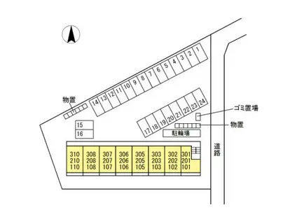ボヌールY(1LDK/3階)の間取り写真