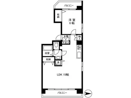 トーア東尾久マンション(1LDK/3階)の間取り写真