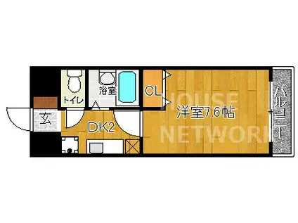 エフラス京都御所西(1K/5階)の間取り写真