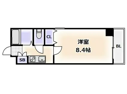 ラルーチェ文の里(1K/6階)の間取り写真