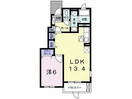 サンヒルズTAKANE(1LDK/1階)の間取り写真