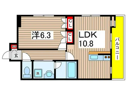 ソレイユ・ハイム(1LDK/1階)の間取り写真