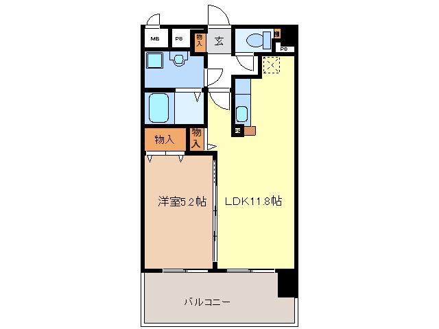 ライフコート丸之内(1LDK/9階)の間取り写真