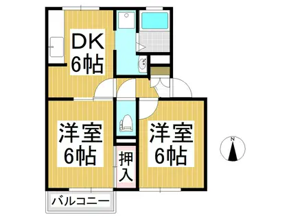 アーバン宮北(2DK/1階)の間取り写真