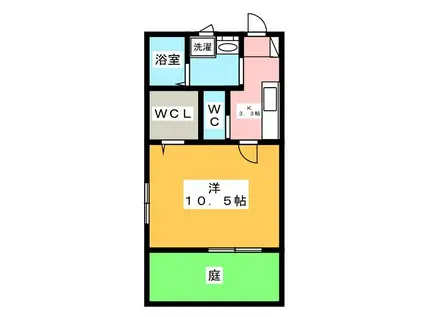 ROMEO(1K/1階)の間取り写真