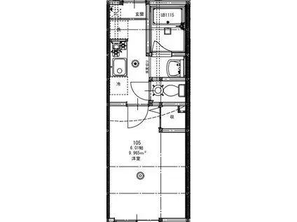 パセオグランデ四街道(1K/1階)の間取り写真