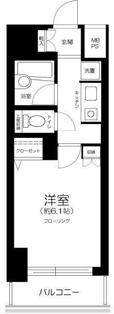 日神パレステージ三軒茶屋II(1K/6階)の間取り写真