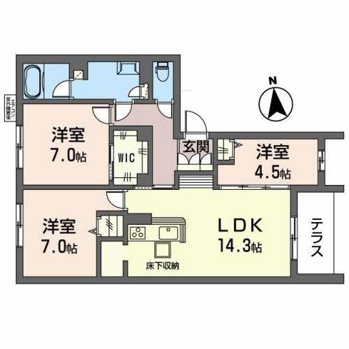 シャーメゾンフルルプランテ(3LDK/1階)の間取り写真