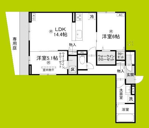 ディーレガシー中百舌鳥(2LDK/1階)の間取り写真