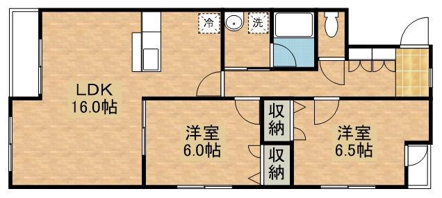 ルミエール(2LDK/2階)の間取り写真