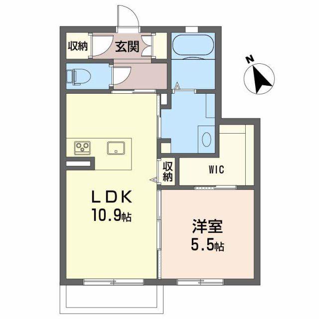 中日吉ヒルズ(1LDK/2階)の間取り写真