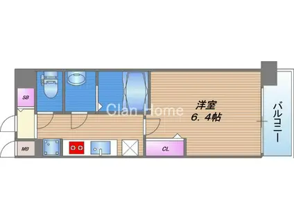 プレサンス森ノ宮 THEゲート(1K/7階)の間取り写真