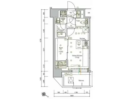 SYFORME KOMAGOME(1DK/6階)の間取り写真