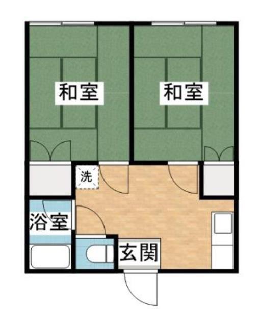 チェリーハイツ(2K/1階)の間取り写真