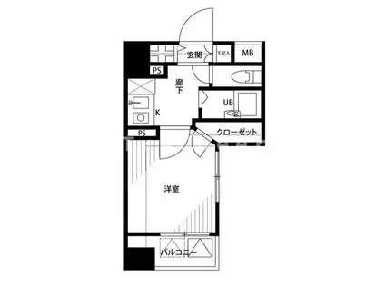 プレール文京ウエスト(1K/2階)の間取り写真