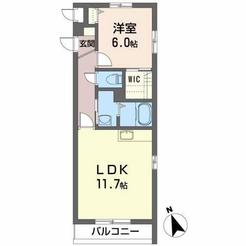 MAISON・MAST城南(1LDK/2階)の間取り写真