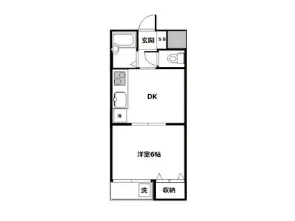 エレガントコーポラス(1DK/3階)の間取り写真