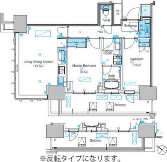 パークアクシス豊洲キャナル(2LDK/10階)の間取り写真
