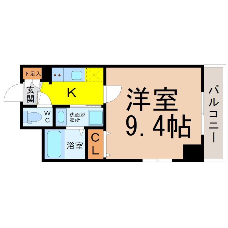 AXIS MEISEI(1K/4階)の間取り写真