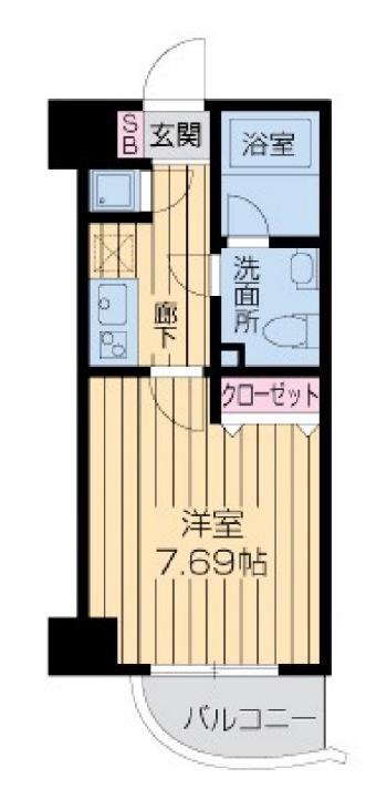 ライブコート北梅田(1K/12階)の間取り写真