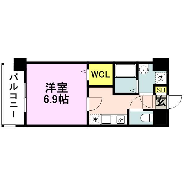 エンクレスト天神MODE(1K/3階)の間取り写真