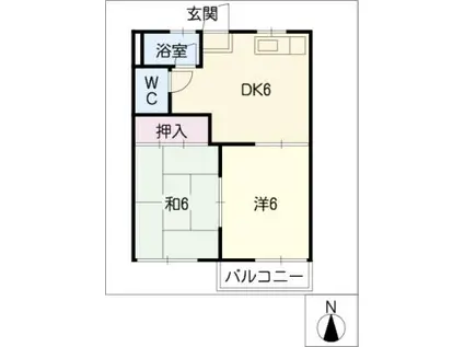 グリーンコーポI(2DK/1階)の間取り写真