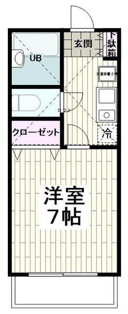 スカイコート(1K/1階)の間取り写真