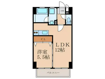 エスズ・イン南(1LDK/7階)の間取り写真