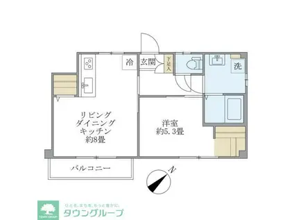 富士ハイム(1LDK/3階)の間取り写真