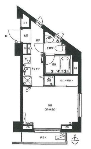 BIT代々木上原II(1K/6階)の間取り写真