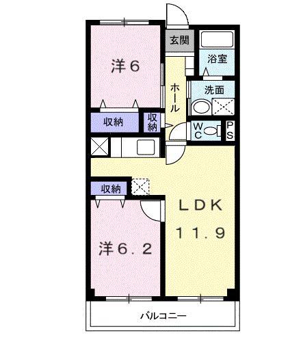 フォレスト湘南(2LDK/3階)の間取り写真