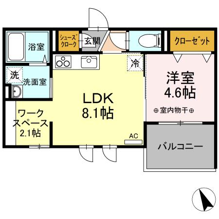 トミーコート泉中央(1LDK/2階)の間取り写真