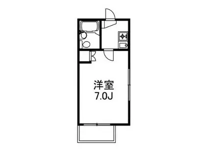 アクアコートⅡ(1K/2階)の間取り写真