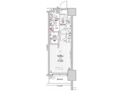 ガーラ新横浜グランドステージ(1K/10階)の間取り写真