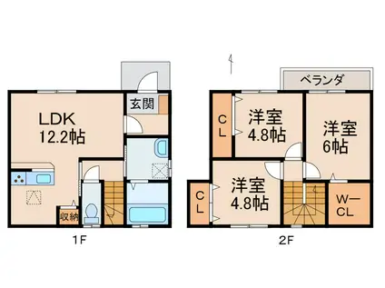 シアラ大谷IIIA棟(3LDK/1階)の間取り写真