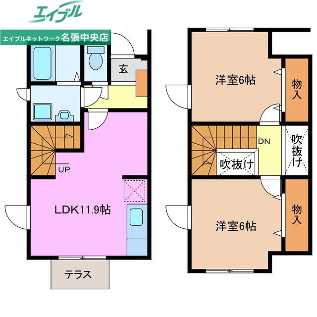 ハイムエスポアール(2LDK/1階)の間取り写真