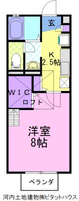KIRATECH WHITE(1K/1階)の間取り写真