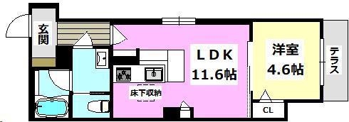 シャーメゾンENGLISCH(1LDK/1階)の間取り写真