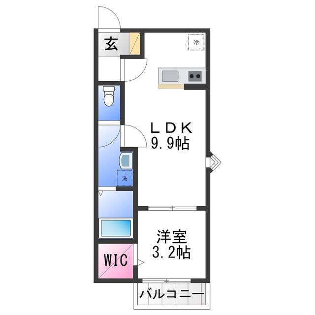 FSTYLE高見の里2号館(1LDK/3階)の間取り写真