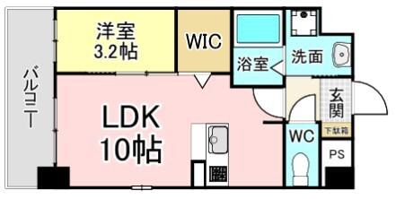 エンラージ・タワー(1LDK/6階)の間取り写真