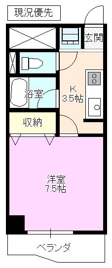 N-ONEビル(1K/3階)の間取り写真