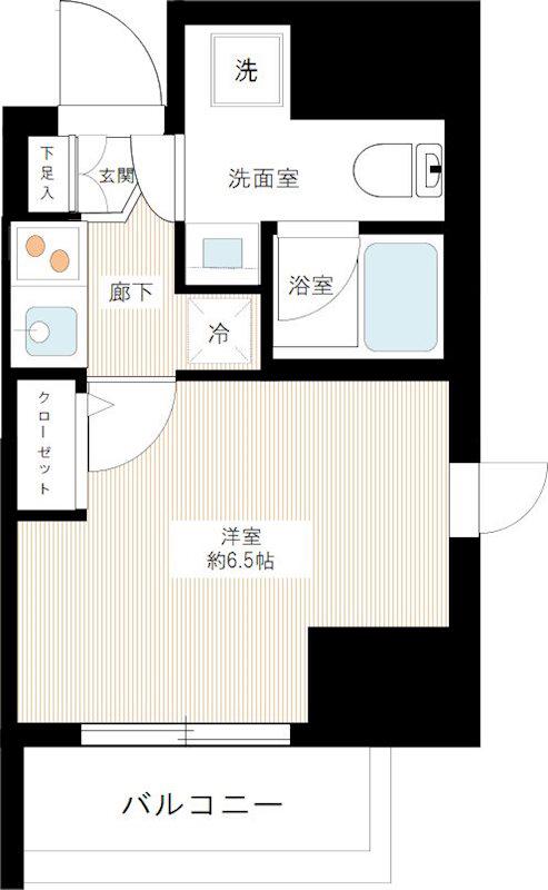 ティモーネグランデ立川(1K/4階)の間取り写真