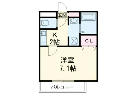 エルフォレスト浦和(1K/3階)の間取り写真