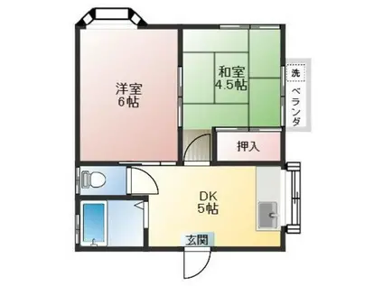 リブレットハイツ(2DK/2階)の間取り写真