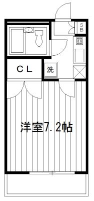 ハウス細田(1K/2階)の間取り写真