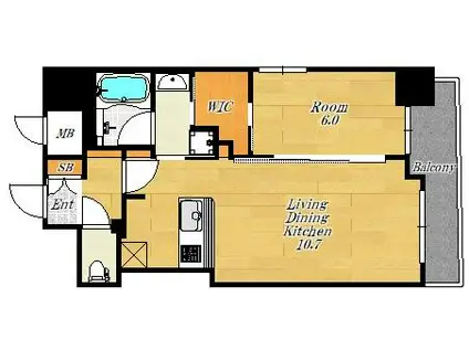 セレニテフラン野田阪神駅前(1LDK/6階)の間取り写真